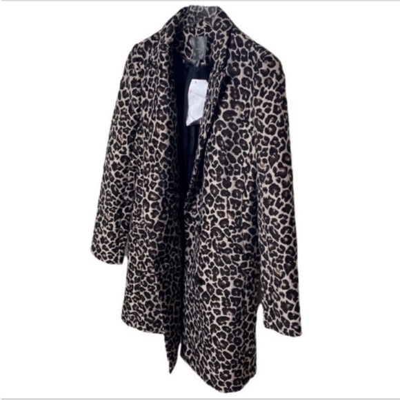BY ANTHROPLOGIE Johanna Longline Leopard Blazer Coat NEW - Picture 4 of 10